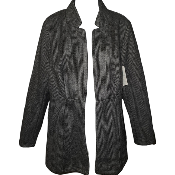 NWT PEHMEA Women's Open Front Houndstooth Blazer Jacket - Picture 1 of 6
